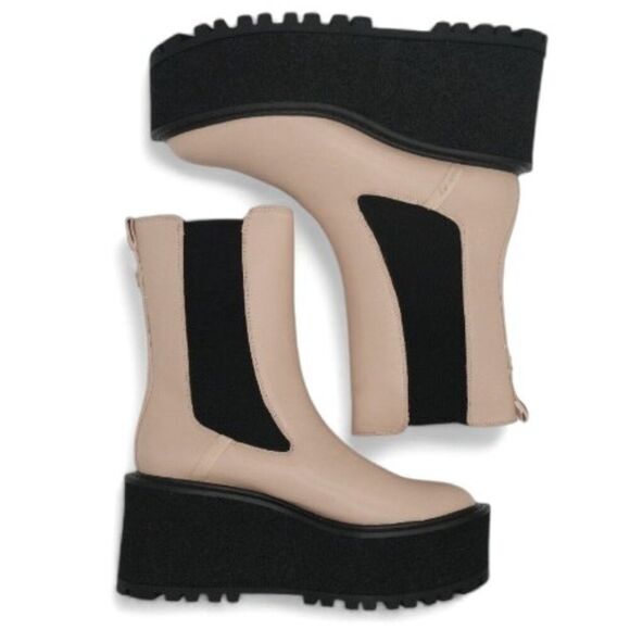 Circus NY by Sam Edelman Susan Size 7 Blonde SE Lug Sole Chelsea Platform Boot - Picture 12 of 15